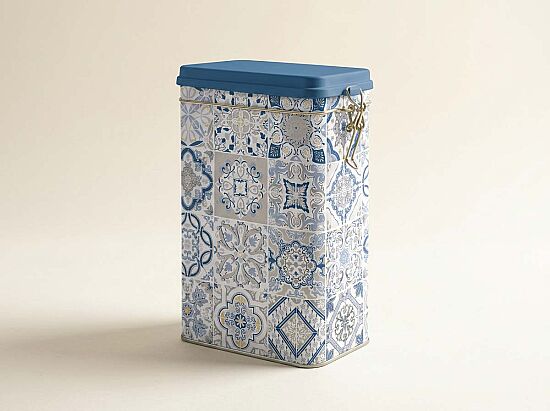 0078 CADB TENEKE KAHVE KUTUSU 13 X 8 X 21 CM - MAVİ - 1