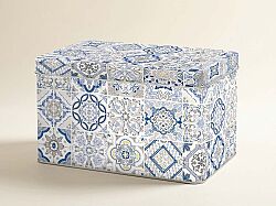 0080 CADB TENEKE BİSKÜVİ KUTUSU 22 X 14 X 13 CM - MAV - KERVAN