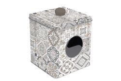 0092 CADG PENCERELİ TENEKE KUTU 13 X 13 X 14,5 CM - GR - KERVAN