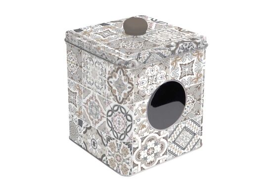0092 CADG PENCERELİ TENEKE KUTU 13 X 13 X 14,5 CM - GR - 1