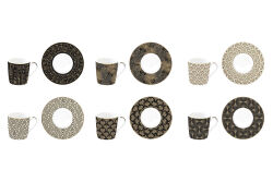 0126 EGYP 6'LI PORSELEN KAHVE FİNCANI VE TABAĞI 100 ML ATMOSPHERE - KERVAN