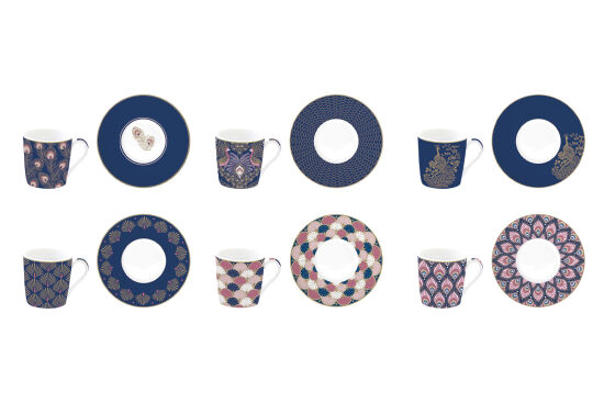 0126 PECK 6'LI PORSELEN KAHVE FİNCANI VE TABAĞI 100 ML COFFEE MANİA - 1