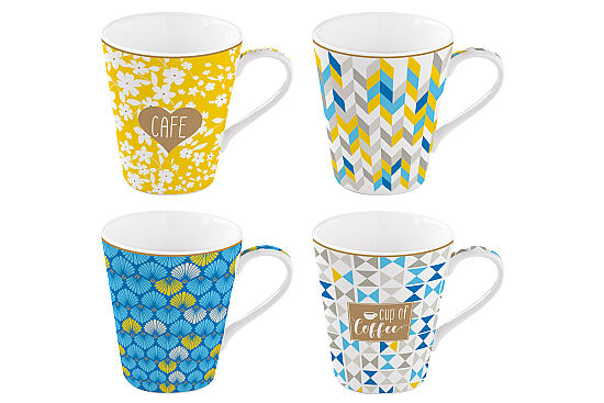 0128 CMCU 4'LÜ PORSELEN KULPLU BARDAK 300 ML CUP OF COFFEE - 3