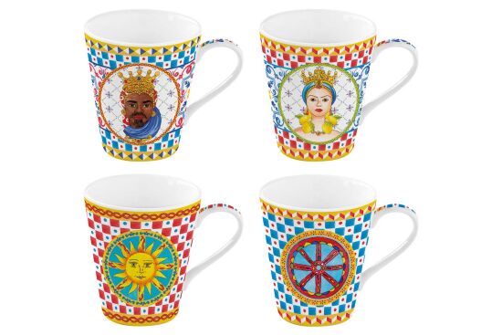 0128 SICI 4'lü Porselen Kulplu Bardak 300 ml - 1