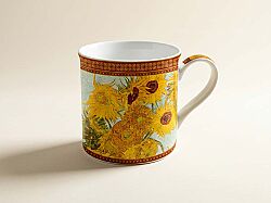 0170 VAN1 Fine China Kulplu Bardak 300 ml - Vase With Twelve Sunflowers - KERVAN
