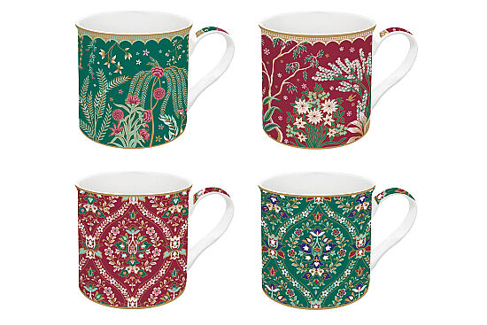 0179 ECLE 4'lü Fine China Porselen Kulplu Bardak Seti 300 ml - 1