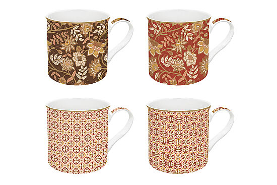 0179 FREV 4'lü Fine China Porselen Kulplu Bardak Seti 300 ml - 1