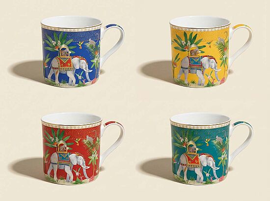 0179 MARA 4'lü Fine China Porselen Kulplu Bardak Seti 300 ml - 1