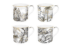 0179 RETR 4'lü Fine China Porselen Kulplu Bardak Seti 300 ml - KERVAN
