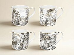 0179 RETR 4'lü Fine China Porselen Kulplu Bardak Seti 300 ml - KERVAN