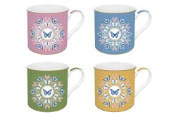 0179 SPAR 4'lü Fine China Porselen Kulplu Bardak Seti 300 ml - KERVAN