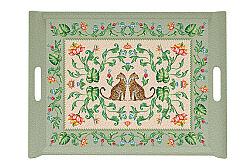 0200 JVIBNV Kulplu Tepsi 52 x 37 cm - KERVAN