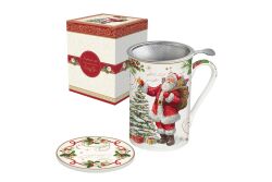 0280 MAGI Fine China Porselen Kulplu Bardak Kapaklı ve Metal Demlikli - KERVAN