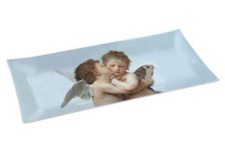 0637 BOU1 DESENLİ CAM TEPSİ 36X17 CM THE FİRST KİSS - KERVAN