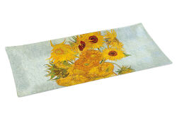 0637 VAN1 DESENLİ CAM TEPSİ 36X17 CM VASE WİTH TWELVE SUNFLOWERS - KERVAN