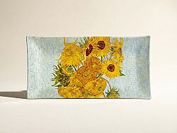 0637 VAN1 DESENLİ CAM TEPSİ 36X17 CM VASE WİTH TWELVE SUNFLOWERS - KERVAN
