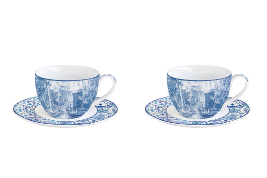 0921 DIGO 2'Lİ PORSELEN KAHVE FİNCAN 110 ML VE TABAĞI SETİ - 1