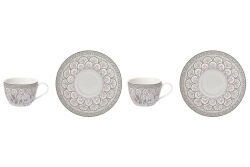 0921 KAGR 2'Lİ PORSELEN KAHVE FİNCAN 110 ML VE TABAĞI SETİ - YEŞİL - KERVAN