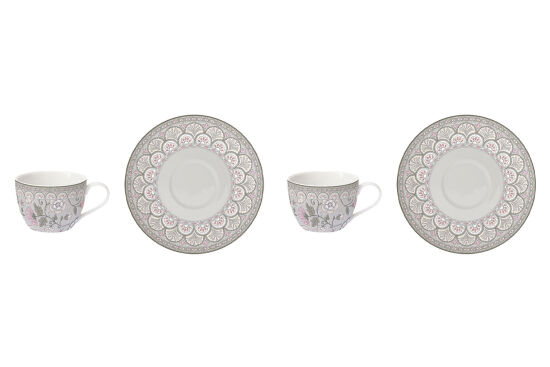 0922 KAGR 2'Lİ PORSELEN ÇAY FİNCAN 240 ML VE TABAĞI SETİ - YEŞİL - 1