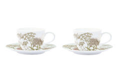 0978 BOTG 2'Lİ PORSELEN ÇAY FİNCANI 240 ML & TABAĞI TAKIMI YEŞİL - KERVAN