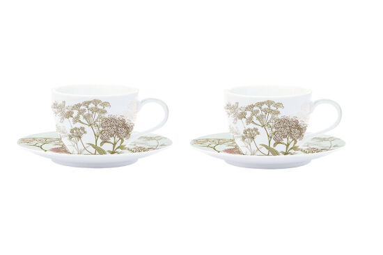 0978 BOTG 2'Lİ PORSELEN ÇAY FİNCANI 240 ML & TABAĞI TAKIMI YEŞİL - 1