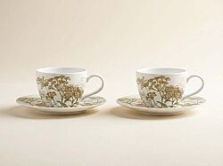 0978 BOTG 2'Lİ PORSELEN ÇAY FİNCANI 240 ML & TABAĞI TAKIMI YEŞİL - KERVAN