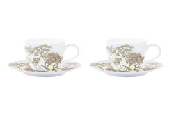 0978 BOTL 2'Lİ PORSELEN ÇAY FİNCANI 240 ML & TABAĞI TAKIMI LİLA - KERVAN