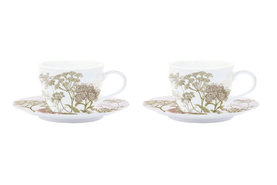 0978 BOTL 2'Lİ PORSELEN ÇAY FİNCANI 240 ML & TABAĞI TAKIMI LİLA - 1