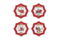 1002 CHME 4'lü Porselen Pasta Tabağı Seti Ø 16 cm - KERVAN