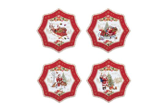 1002 CHME 4'lü Porselen Pasta Tabağı Seti Ø 16 cm - 1