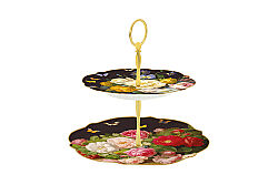 1059 VICT 2 Katlı Porselen Sunumluk Ø 20 cm / 26 cm - KERVAN