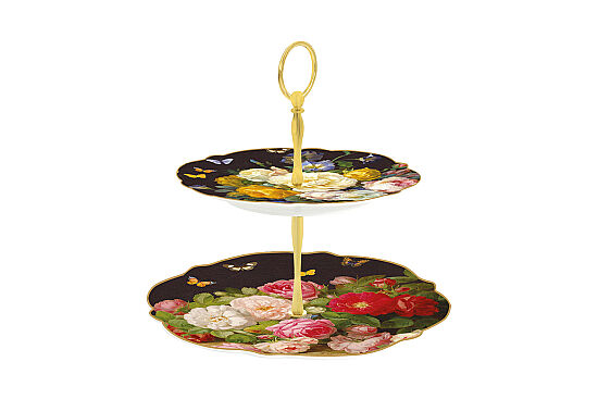1059 VICT 2 Katlı Porselen Sunumluk Ø 20 cm / 26 cm - 1