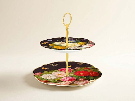 1059 VICT 2 Katlı Porselen Sunumluk Ø 20 cm / 26 cm - 1