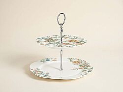 1069 ZENW 2 KATLI PORSELEN SUNUMLUK Ø 20 CM / 26 CM BEYAZ - KERVAN