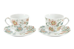 1070 ZENW 2'Lİ PORSELEN ÇAY FİNCANI 225 ML & TABAĞI BEYAZ - NESKAFE-ÇAY FİNCANI