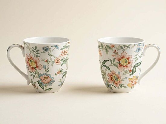 1071 ZENW 2'Lİ PORSELEN MUG 300 ML SETİ BEYAZ - 1
