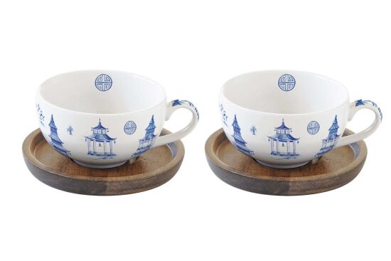 1081 PAGD 2'Lİ PORSELEN FİNCAN SETİ 120ML. AKASYA TABAKLI - 1