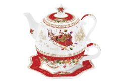 1096 CHME Porselen Çaydanlık ve Fincan Seti 450 ml / 370 ml - KERVAN