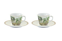 1107 CEYL 2'Lİ PORSELEN KAHVE FİNCANI 80 ML & TABAĞI SETİ - HSH-KRVN ORTAK