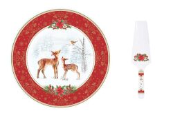 1112 CMEL Porselen Sunumluk Dilimleyicili Ø 32 cm - KERVAN