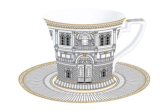 1186 PLZO Porselen Fincan 200 ml ve Tabağı - 1