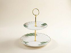 1284 EXOT PORSELEN 2 KATLI PASTA TABAĞI Ø 16CM / Ø 21CM - KERVAN