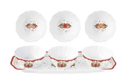 1494 CMEL 4 Parça Porselen Meze Seti 37 x 14 cm - KERVAN