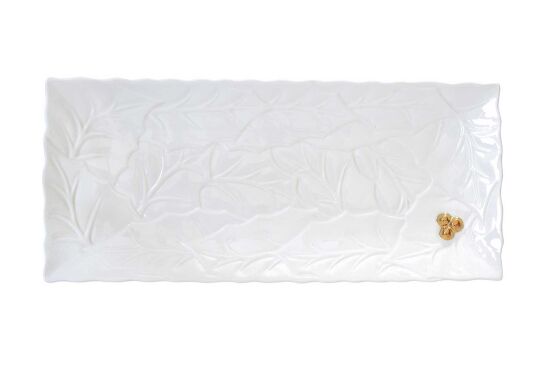 2176 HOLW Porselen Sunumluk 37 x 16,5 cm - Beyaz - 1