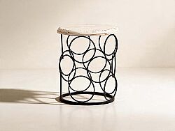 SIYAH METAL SEHPA KUCUK BEYAZ 34x34x38cm 2231-RAL-008576-TK-9044-12362 - KERVAN
