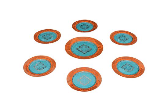 2648OR-26PP-10.5 PASTA SETI TURUNCU (1ADET 27cm- 6ADET 20cm TABAK)
