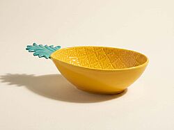 3023 PIYG Porselen Kase 22,5 x 14,5 cm - Sarı- Yeşil - KERVAN