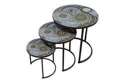 3'LÜ ZİGON SEHPA KAHVERENGİ 50x50x50cm / 40x40x40cm / 30x30x30cm JF232307R - KERVAN