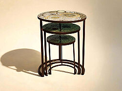 3'LÜ ZİGON SEHPA KAHVERENGİ 50x50x50cm / 40x40x40cm / 30x30x30cm JF230938-JF232307R - 2