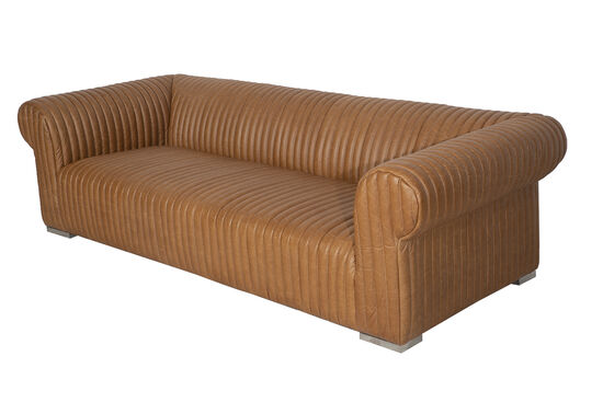 6036-3D UCLU KOLTUK DERI DILIMLI CAMEL110x260x70cm